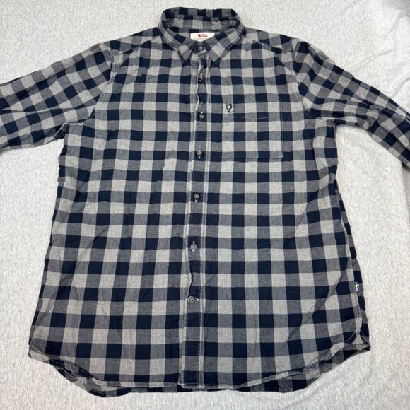 Fjallraven Shirt Adult Medium Regular Fit Ovik Flannel Check Button Down - Picture 2 of 10